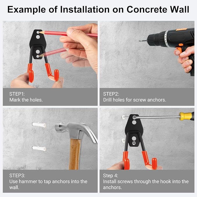 Garage Hook Heavy Duty Wall Storage Hangers, 32 Pack Garage Storage Hooks Steel - Image 5