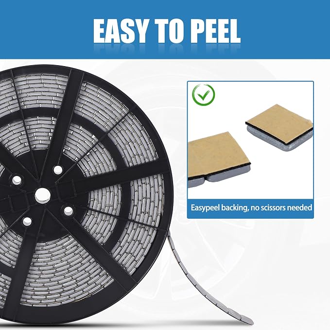 0.25 Oz Gray Adhesive Wheel Weights（715pcs, 11lbs/5kg）, 1/4 Oz Stick on Wheel - Image 5