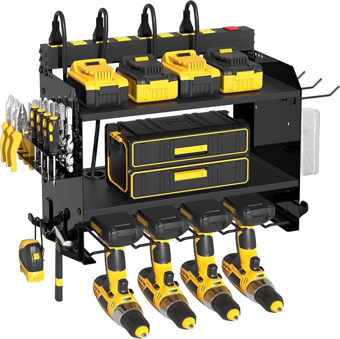 Heavy Duty Wall-Mounted Tool Organizer&Power Charging Station, Modular Garage by CFMASTER