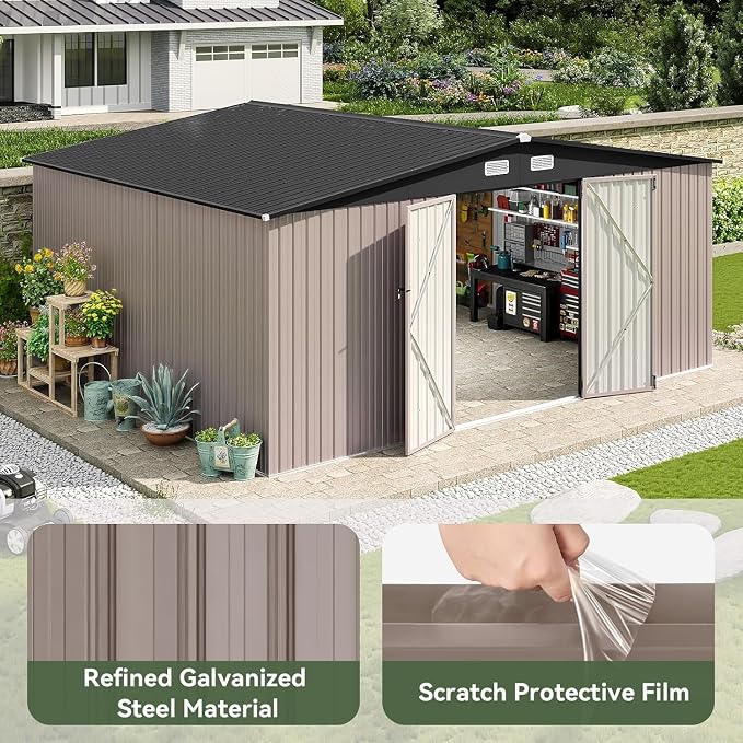 Aoxun 14x12 FT Shed Outdoor Storage Shed - Image 3