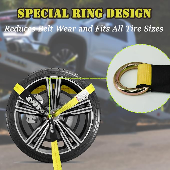 4 Pack Car Tie Down Straps for Trailers - Image 2