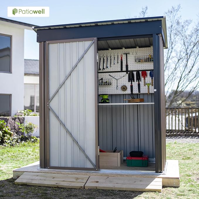 Patiowell 5x3 FT Outdoor Storage Shed, Tool Shed - Image 8