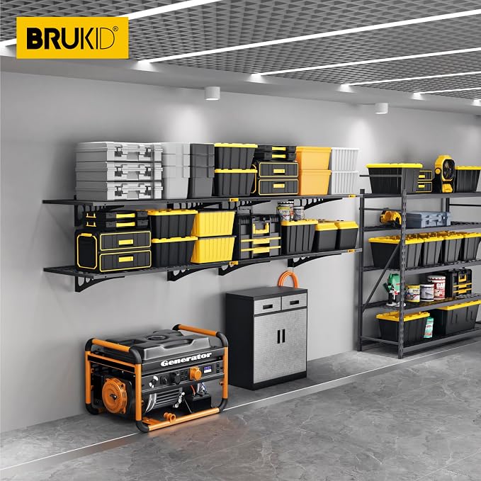 1.64x4ft Adjustable Rail Wall Garage Storage Shelf, - Image 2