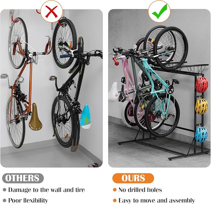 OYEAL Bike Rack Garage Floor Bike Storage Stand - Image 5