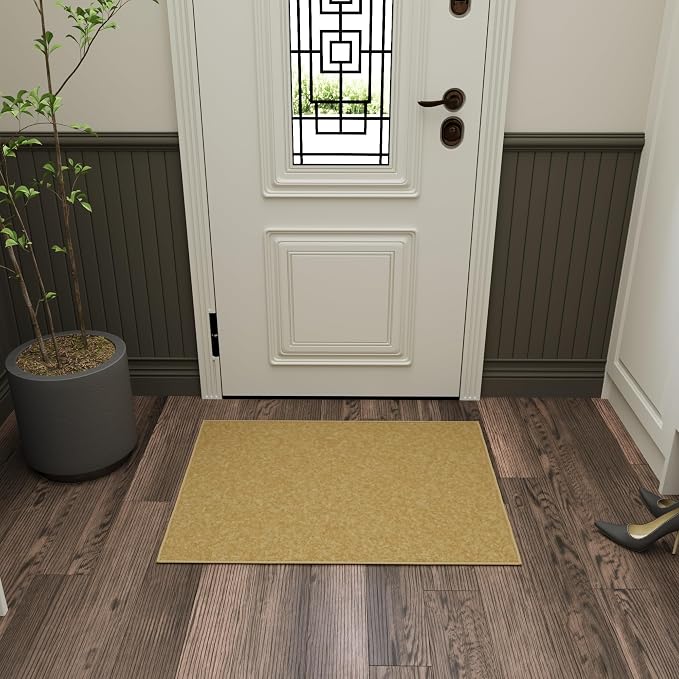 Ottomanson Rugs for Entryway 2'3" x 3' Non Slip Solid Small Area Rugs Durable by Ottomanson