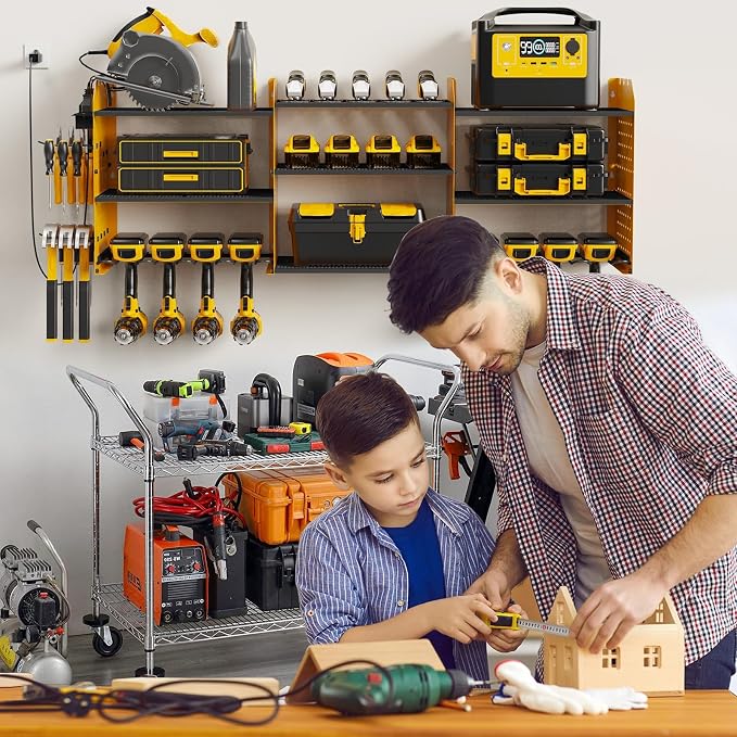 Power Tool Organizer with Charging Station Wall Mount, 3 Layer Expanded Heavy - Image 2