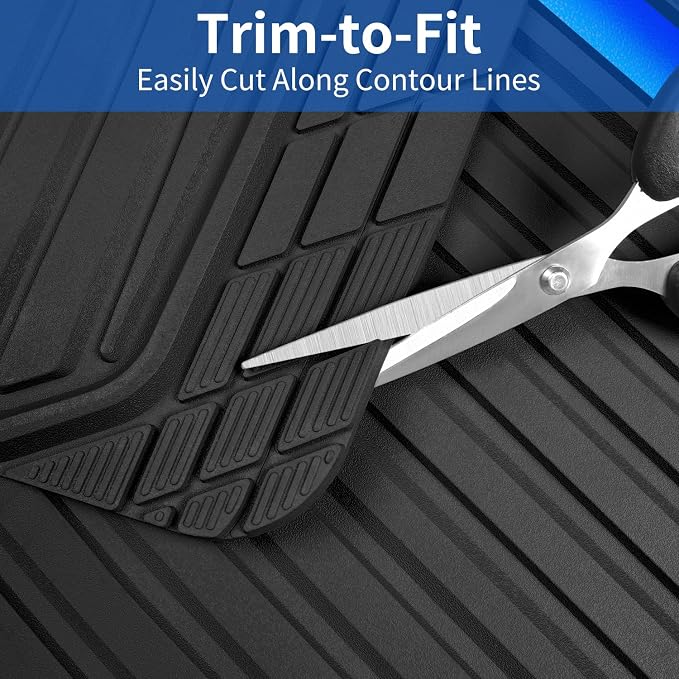 CAR PASS Heavy Duty Rubber Car Mats Metallic, Aluminum Film All Weather Floor - Image 8