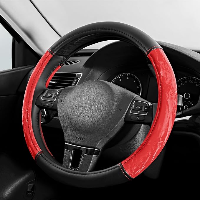 PIC AUTO Steering Wheel Cover, Silk Grain Leather Car Steering Wheel Protector by PICAUTO
