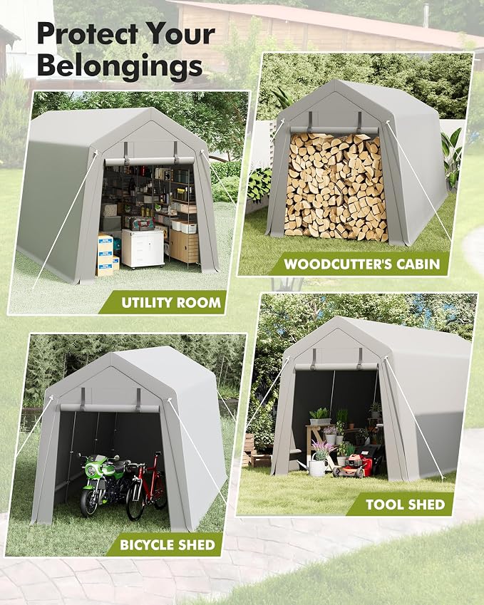 10 x 15 ft Carport Storage Shed, Portable Garage - Image 6