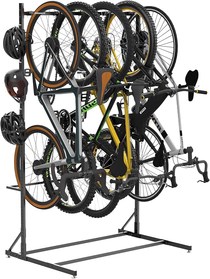 Freestanding Bike Storage Rack for 5 Bikes, Bike Racks for Home and Garage by Lezbanz