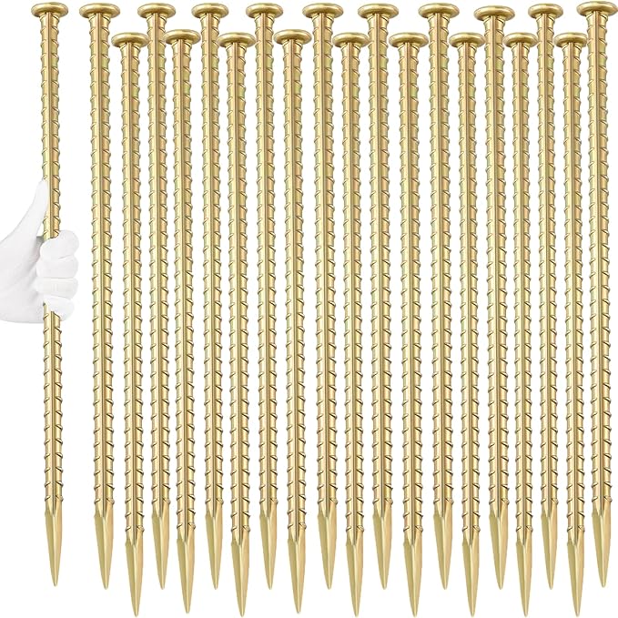 16 Inch Rebar Stakes 1/2 Inch Diameter Galvanized Steel Ground Anchors Heavy by Besitu