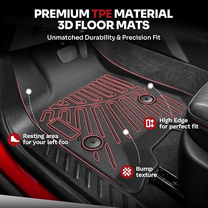 Powerty Floor Mats for 2023-2025 Chevy Colorado/GMC Canyon Accessories - Image 6
