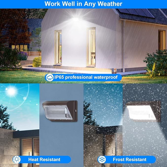 120W LED Wall Pack with Photocell, 5000K 15840LM Dusk to Dawn Lights Security - Image 3