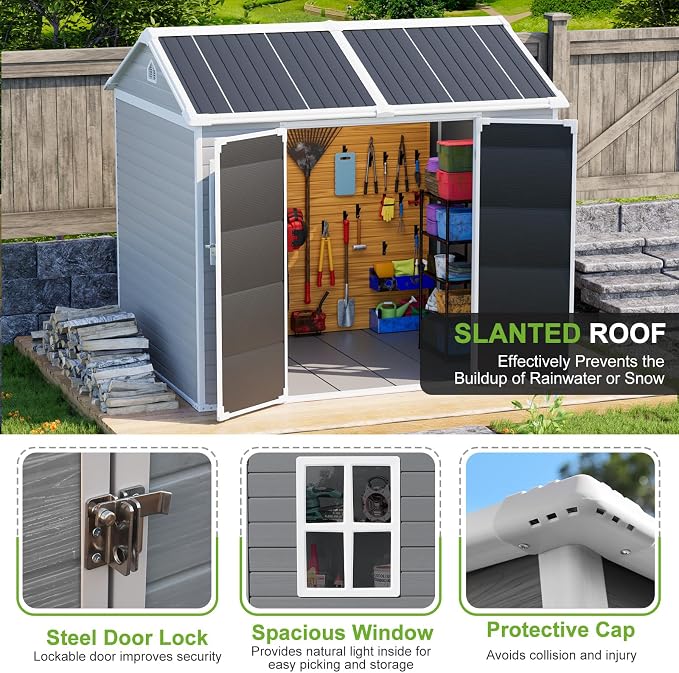 8x6 Shed Plastic Outdoor Storage - Image 6