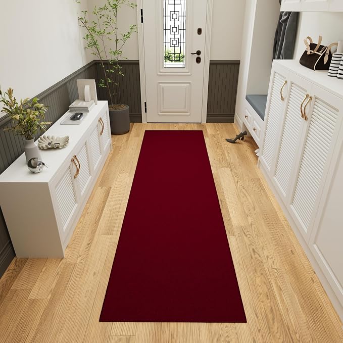 Ottomanson Hallway Runner Rug 2'7" x 9'10" Non Slip Solid Area Rugs Easy to - Image 10