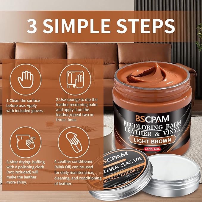 Light Brown Leather Recoloring Balm - Image 5