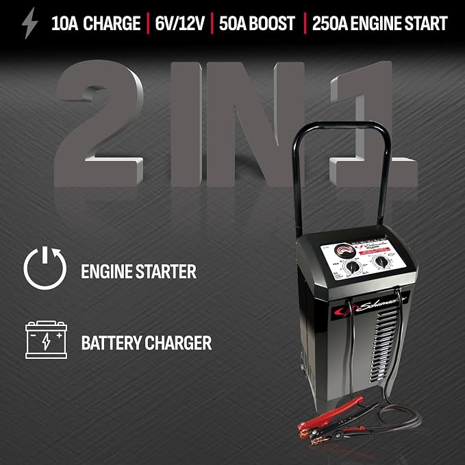 Schumacher Electric Manual Battery Charger & Engine Starter – 6V/12V 250A - Image 2