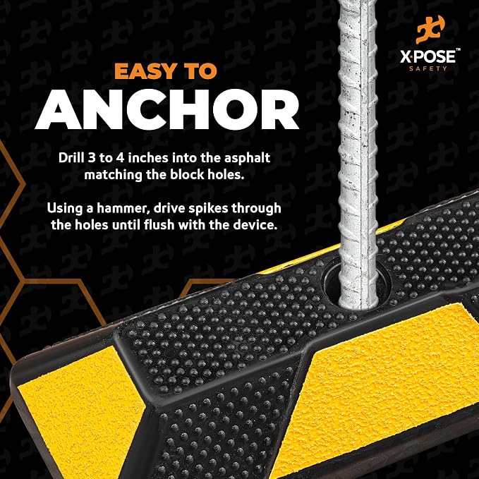 Xpose Safety 48" Heavy Duty Rubber Parking Stopper – 1 Pack Wheel Blocks - Image 5