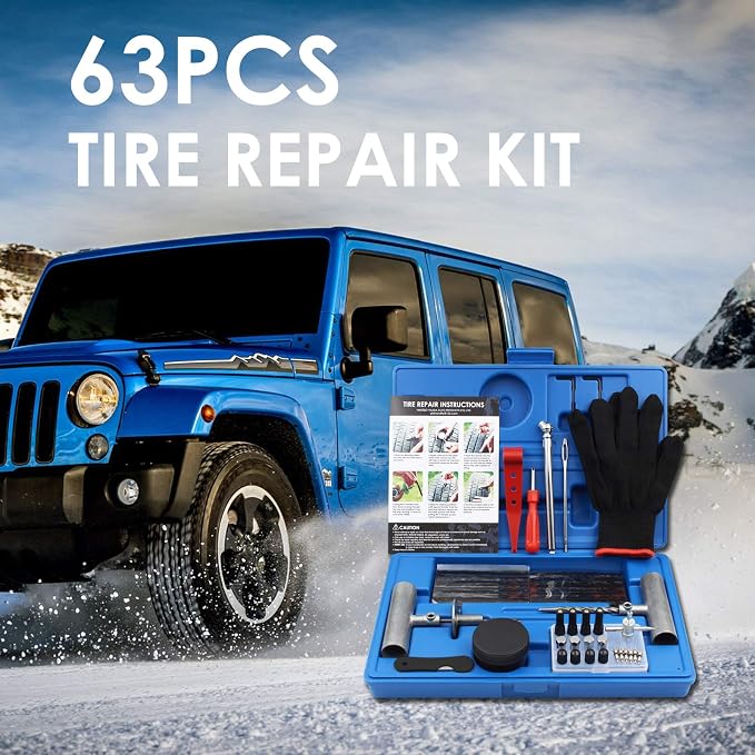 Tyre Repair Kit, Universal Repair Tool Kit to Fix Punctures and Plug Flats Tire - Image 6