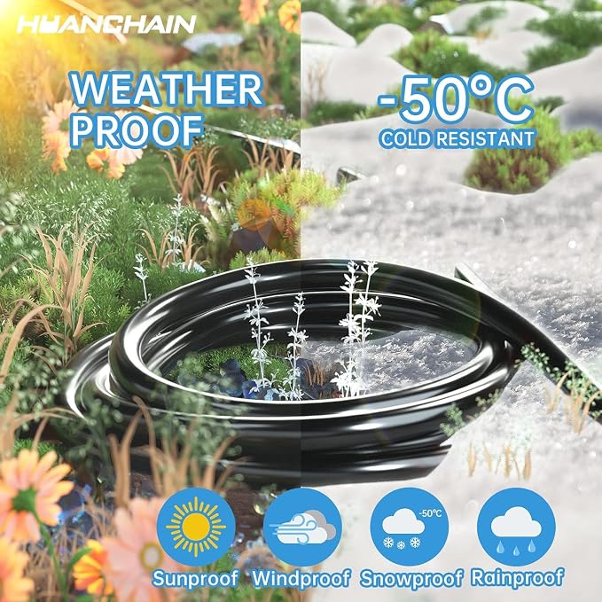 HUANCHAIN Indoor Outdoor Black Extension Cord 25 ft 2 Pack Waterproof, 16/3 - Image 6