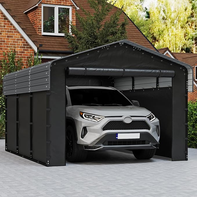 Real Relax 10x15ft Heavy Duty Metal Carport by RealRelax