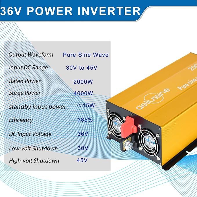 2000W Pure Sine Wave Inverter-36V DC to 110V 120V AC Power Converter - Image 4