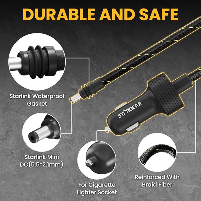 Starlink Mini Cable 12V Power Cable 3M/10FT, Braided Wear-Resistant Starlink - Image 4