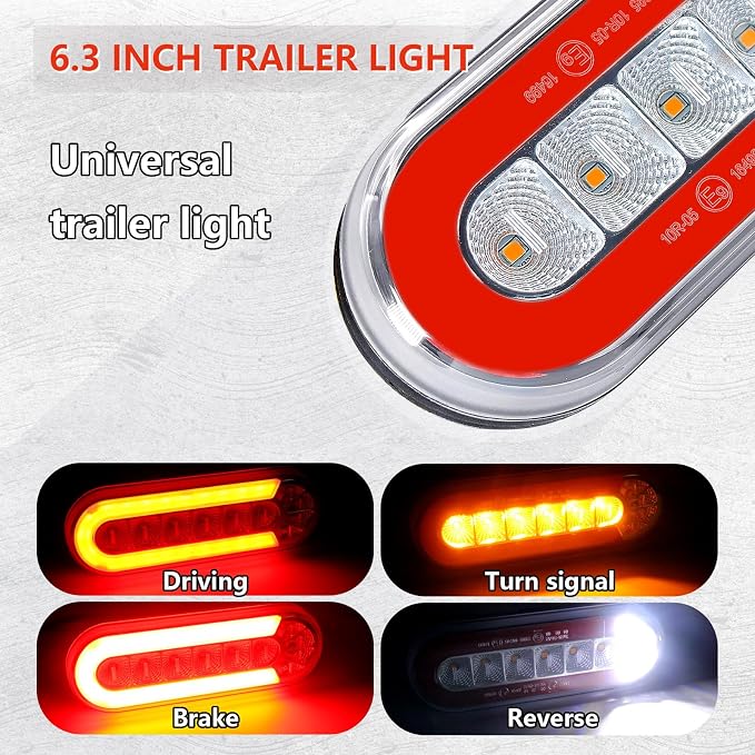 Agrieyes 6 Inch Oval LED Trailer Lights, Submersible Boat Trailer Light - Image 2