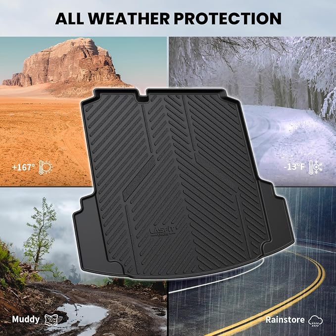 LASFIT Cargo Mat for Volkswagen Jetta 2011-2018, Custom Fit All-Weather TPE - Image 7