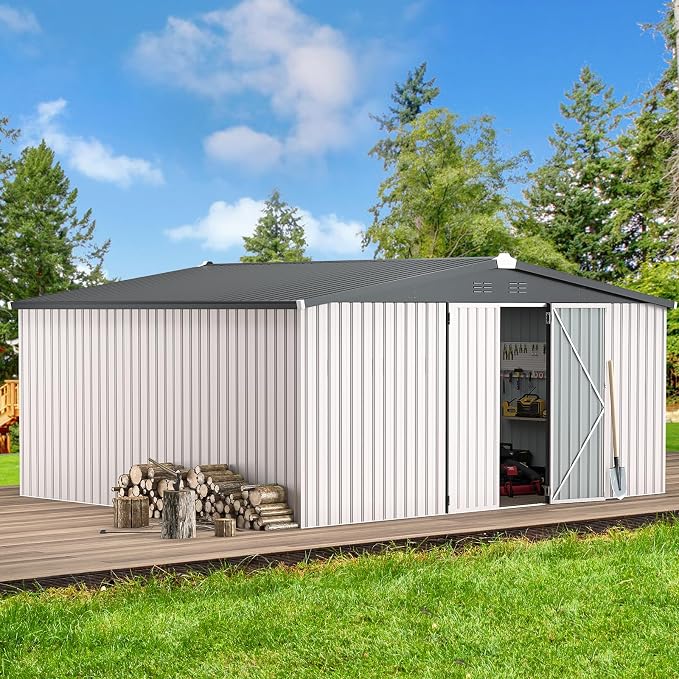 U-MAX Storage Shed 14x12 Outdoor Shed, Large Metal Outside Storage Garden Sheds - Image 3
