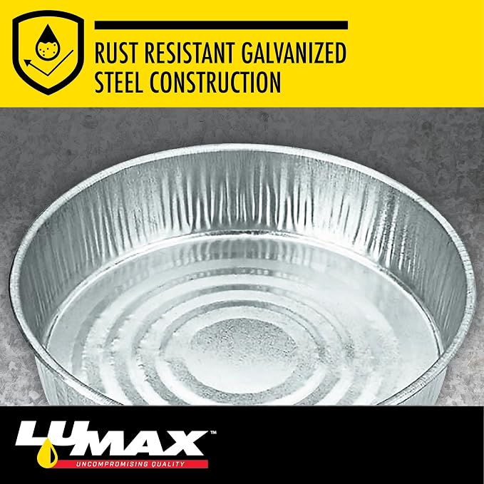 LUMAX LX-1709 Silver 3.5 Gallon Galvanized Drain Pan, Bright Zinc - Image 3