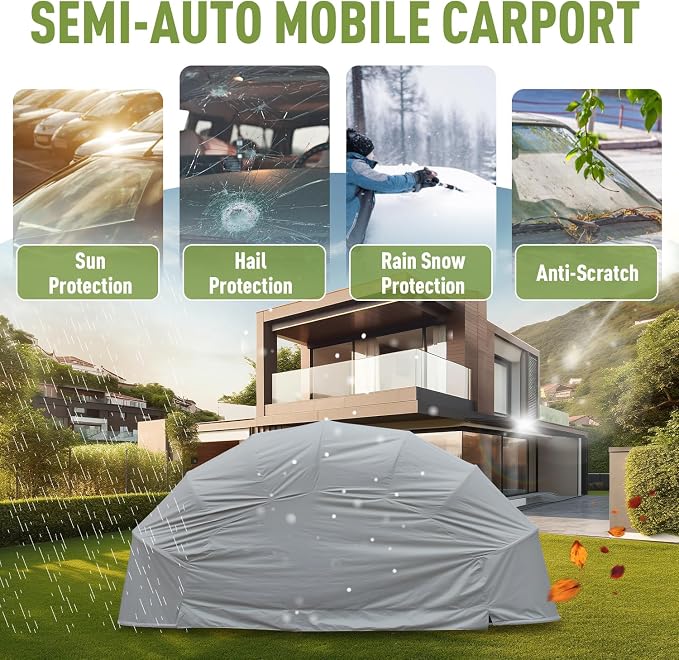 Stainless Steel Carport, Foldable Retractable Garage, Heavy Duty Mobile Carport - Image 3