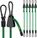Bungee Cords with Hooks, 48 Inch Adjustable Green Bungee Cords with Carabiner by Rugtol