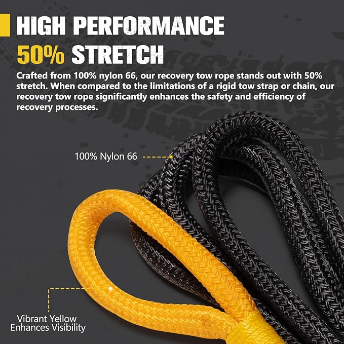 BUNKER INDUST 3/4in×20ft Kinetic Recovery Rope - Image 2