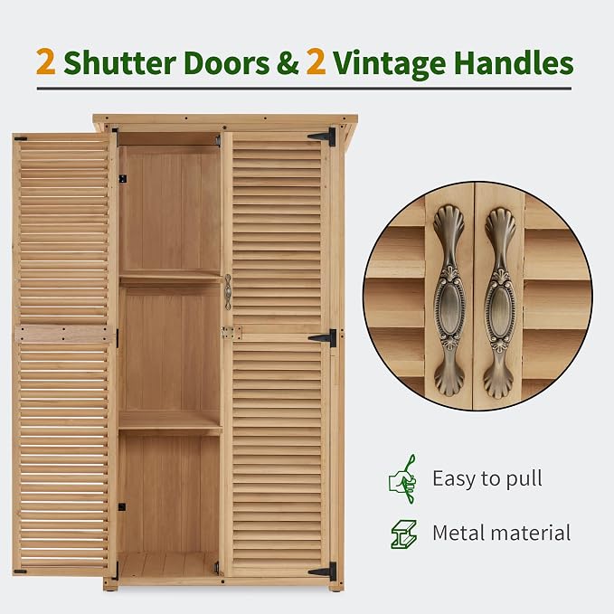 MCombo Outdoor Storage Cabinet, Wooden Storage Shed - Image 6