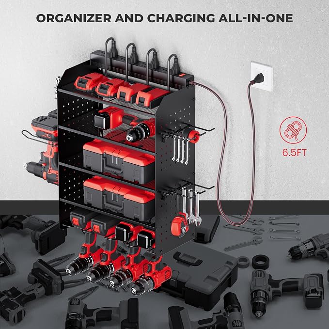 TRZZ Power Tool Organizer Wall Mount, 5-Layer Charging Station - Image 5