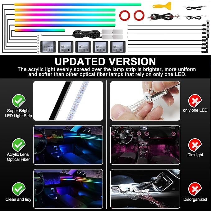 Dream+Color Acrylic Interior Car LED Strip Light - Image 5