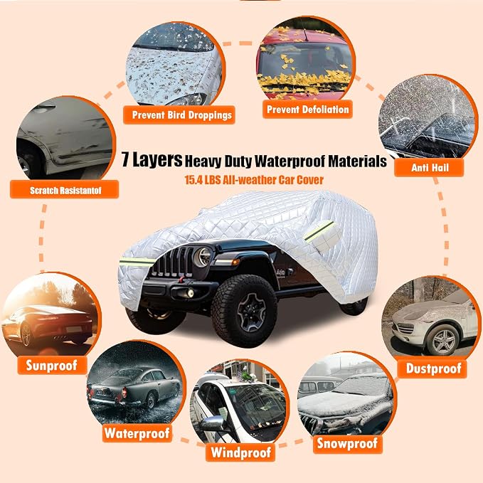 7 Layers Waterproof Heavy Duty Car Covers - Image 2