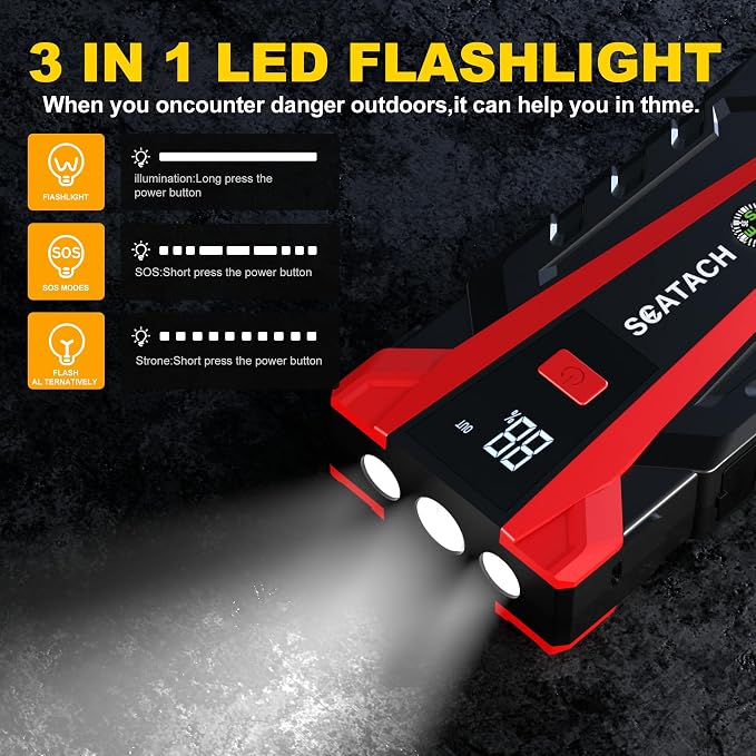 Scatach 011 Car Battery Jump Starter, 4000A 12V Jump Starter Battery Pack - Image 5