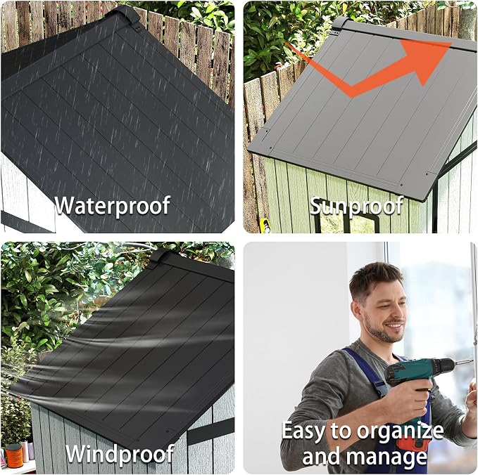 6 x 4 FT Shed Resin Outdoor Storage shed, 230 cuft Plastic Shed - Image 3