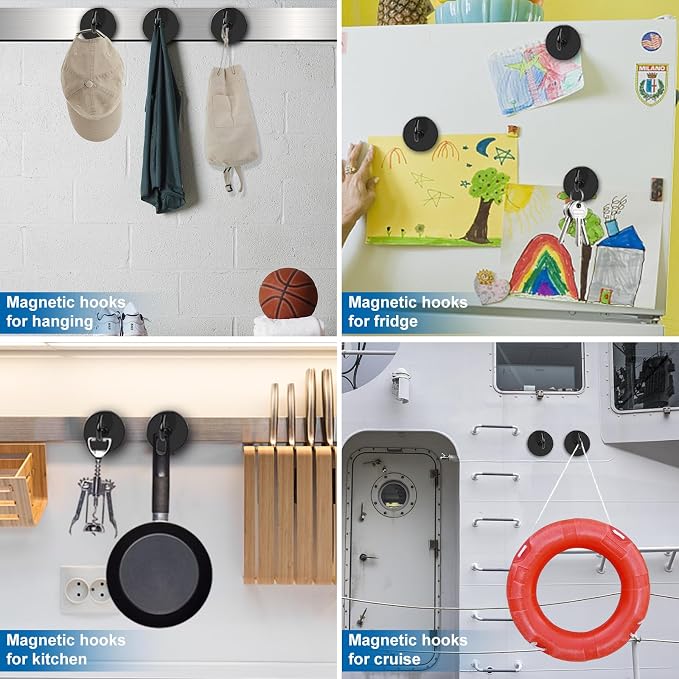 LOVIMAG Magnetic Hooks, 110LBS Strong Magnetic Hooks Heavy Duty - Image 7