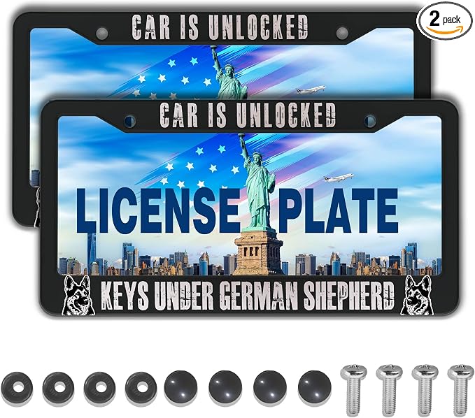 Front License Plate Bracket Black and White License Plate Frames Car is by Unknown