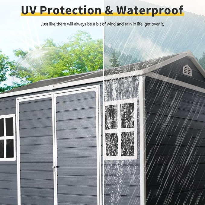 8x6 FT Outdoor Storage Resin Shed - Image 4
