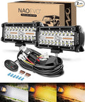 NAOEVO 7 Inch Light Bar, 240W 24, 000LM Offroad Fog/Driving Lights LED Pods by NAOEVO