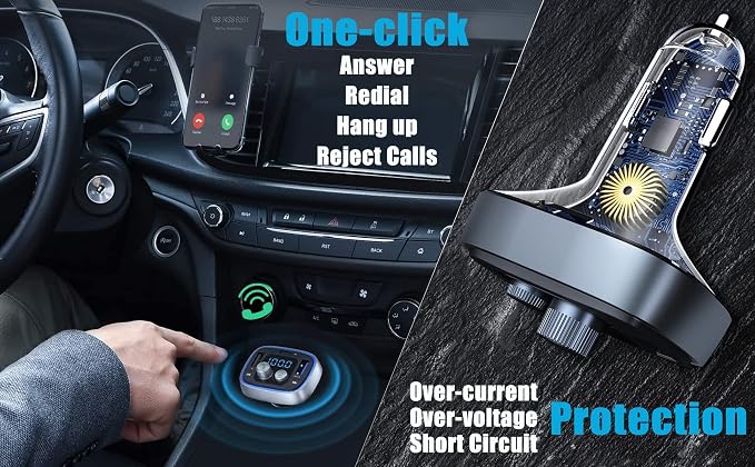 LIHAN USB C Bluetooth Adapter for Car, AUX Wireless FM Radio Transmitter - Image 8