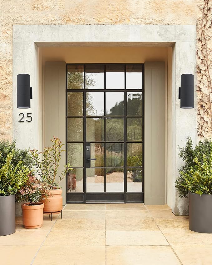 Ken & Ricky 14Inch Exterior Lighting Fixtures, Outdoor Cylinder Wall Lights - Image 4