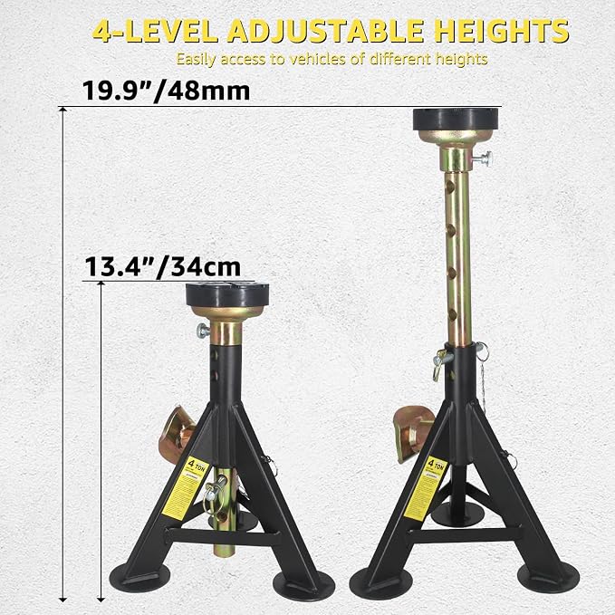 BESTOOL Heavy Duty Jack Stands, Easy Switching -4 Ton, 000 lbs Capacity - Image 6