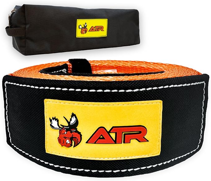 ATR Recovery Tow Strap 3.5" x 20ft – 36, 000 lbs Break Strength, Heavy Duty by ATR