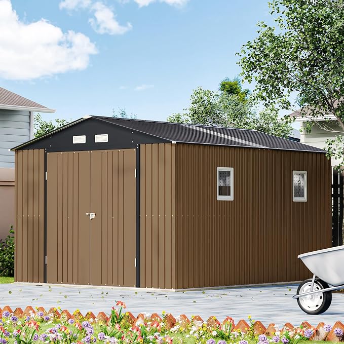 10X12X7.5 FT Outdoor Steel Storage Shed - Image 5