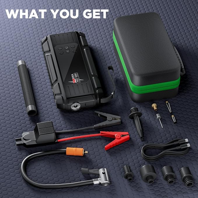 Jump Starter with Air Compressor: 4000A 150PSI Car Battery Charger - 65W Tire - Image 7